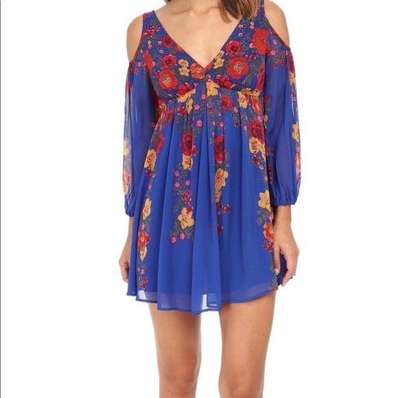 Free People | Penny Lover Mini Dress Cobalt Combo M - Picture 2 of 13